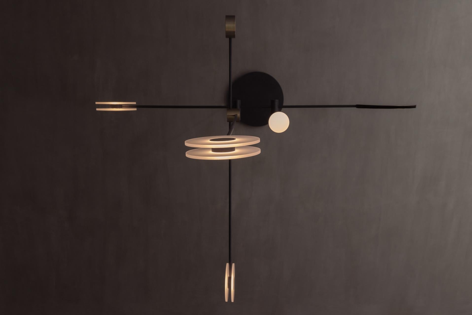 Lampada a sospensione Numa in acciaio e ottone annerito di Numa in vendita 2