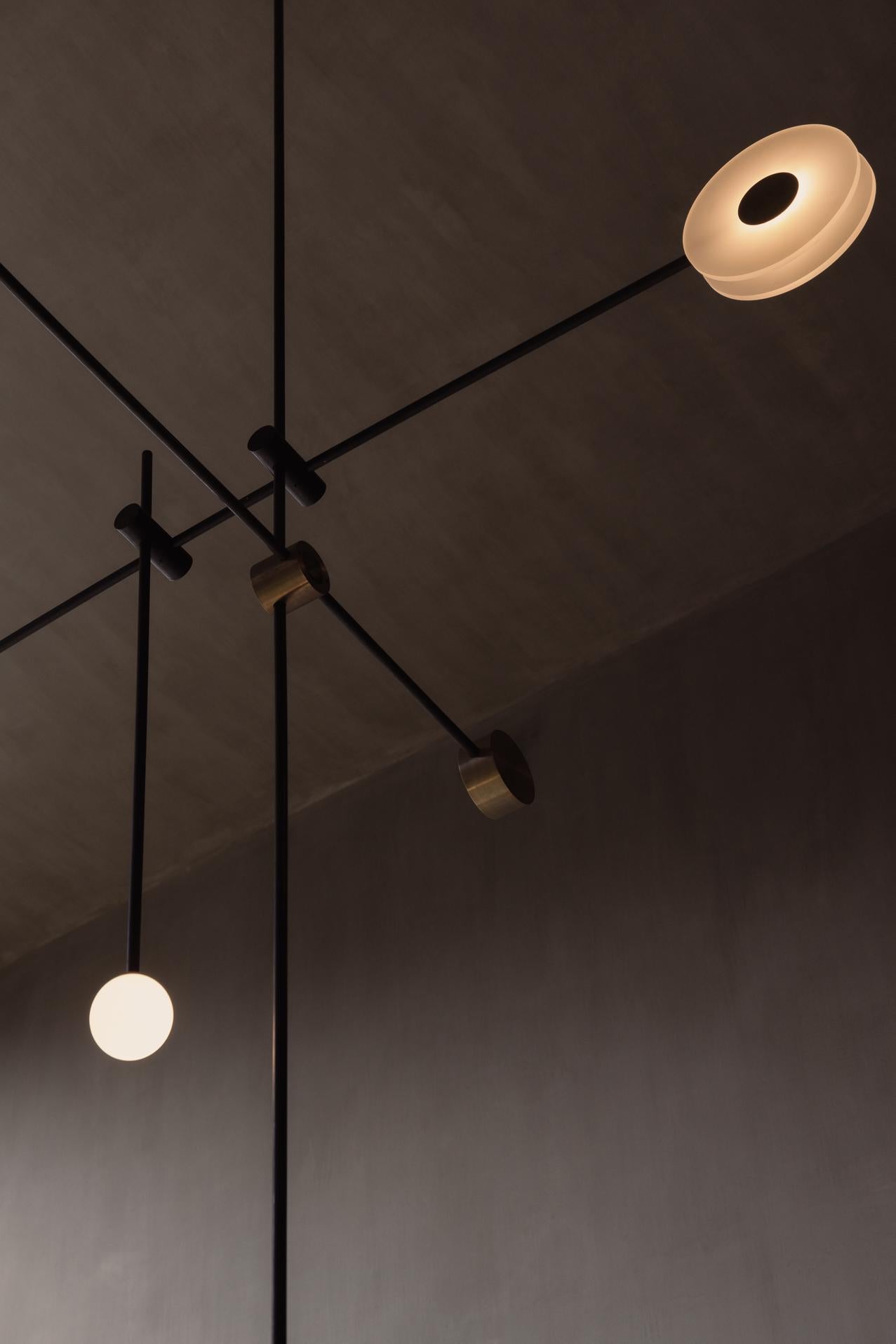 Lampada a sospensione Numa in acciaio e ottone annerito di Numa in vendita 5