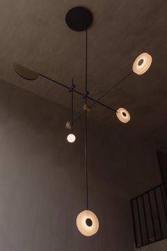 Numa Pendant Lamp Fixture in Blackened Steel & Brass by Nuumbra