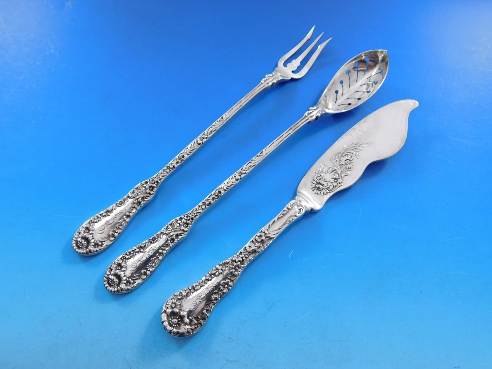 XX secolo Number 10 by Dominick Haff Sterling Silver Flatware Set Service 154 Pcs Dinner in vendita