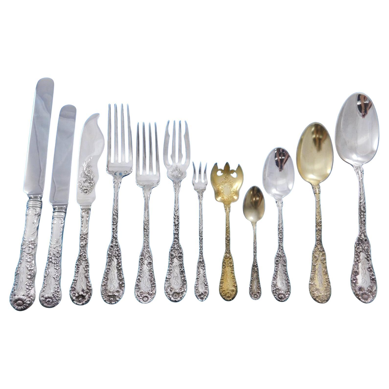 Number 10 by Dominick Haff Sterling Silver Flatware Set Service 154 Pcs Dinner