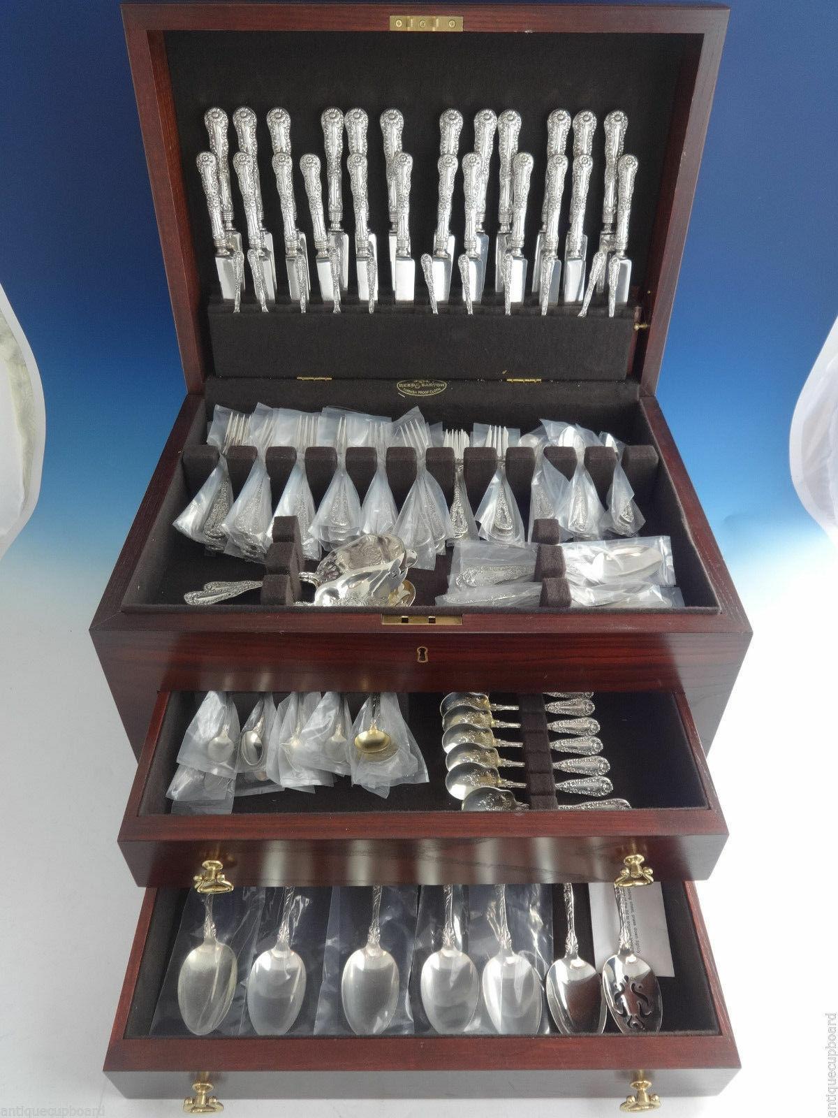 Exceptional monumental Number 10 Ten by Dominick & Haff sterling silver Dinner Size Flatware set, 126 Pieces. This set includes:

12 Dinner knives, 9 7/8