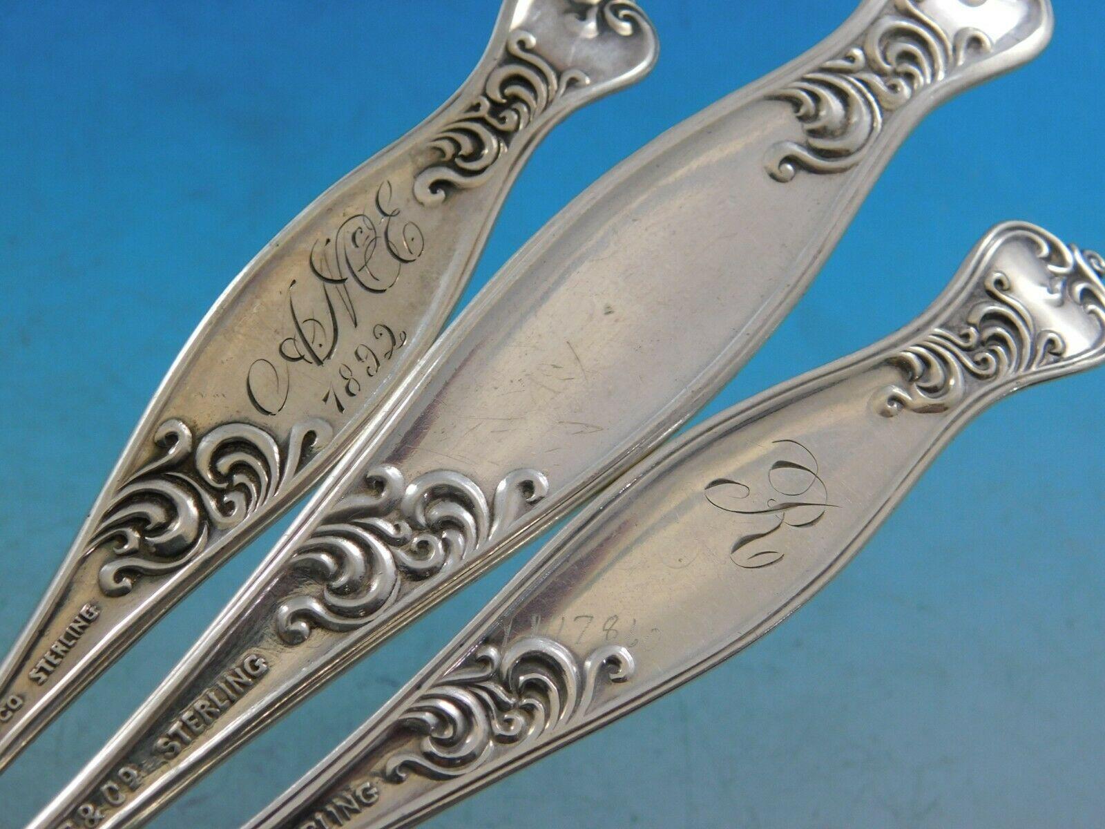 Number 3 by Duhme Sterling Silver Flatware Set Service 92 Pieces, circa 1885 2