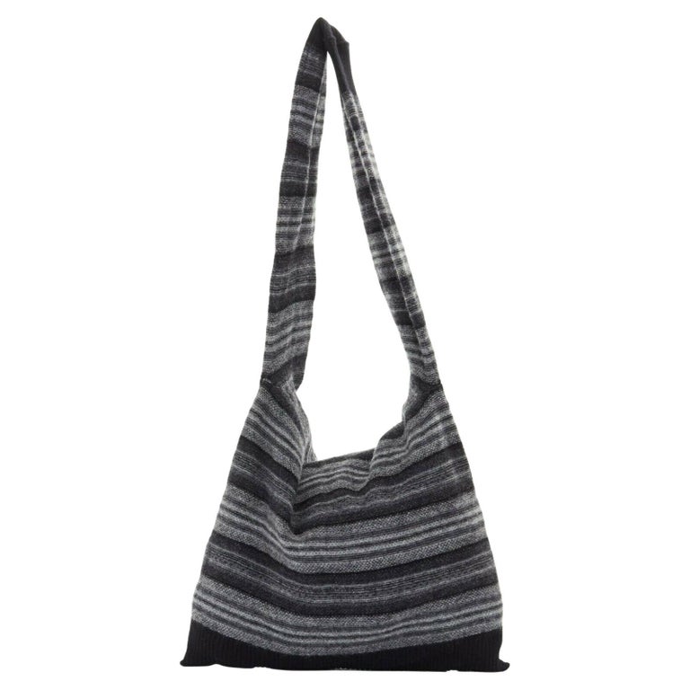NUMBER NINE MIYASHITA grey black stripe knit sweater-inspired zip ...