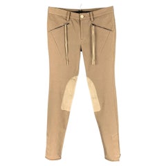 NUMÉRO (N)INE Taille 30 - Pantalon Casual Fly Jodhpurs texturé kaki avec fermeture éclair