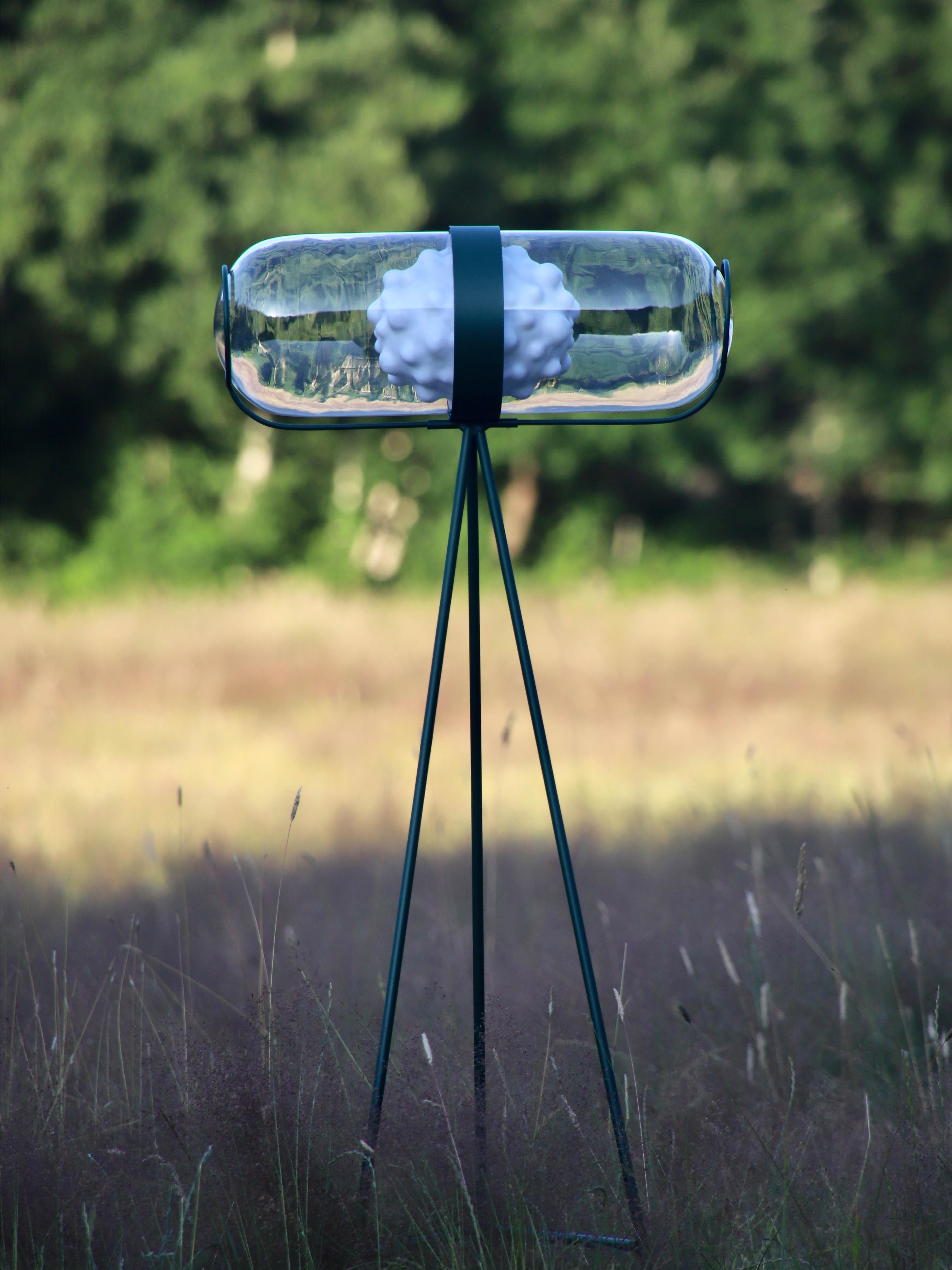 Steel Numbered Limited Cocoon Dark Green Floorlamp by Studio Adinda For Sale