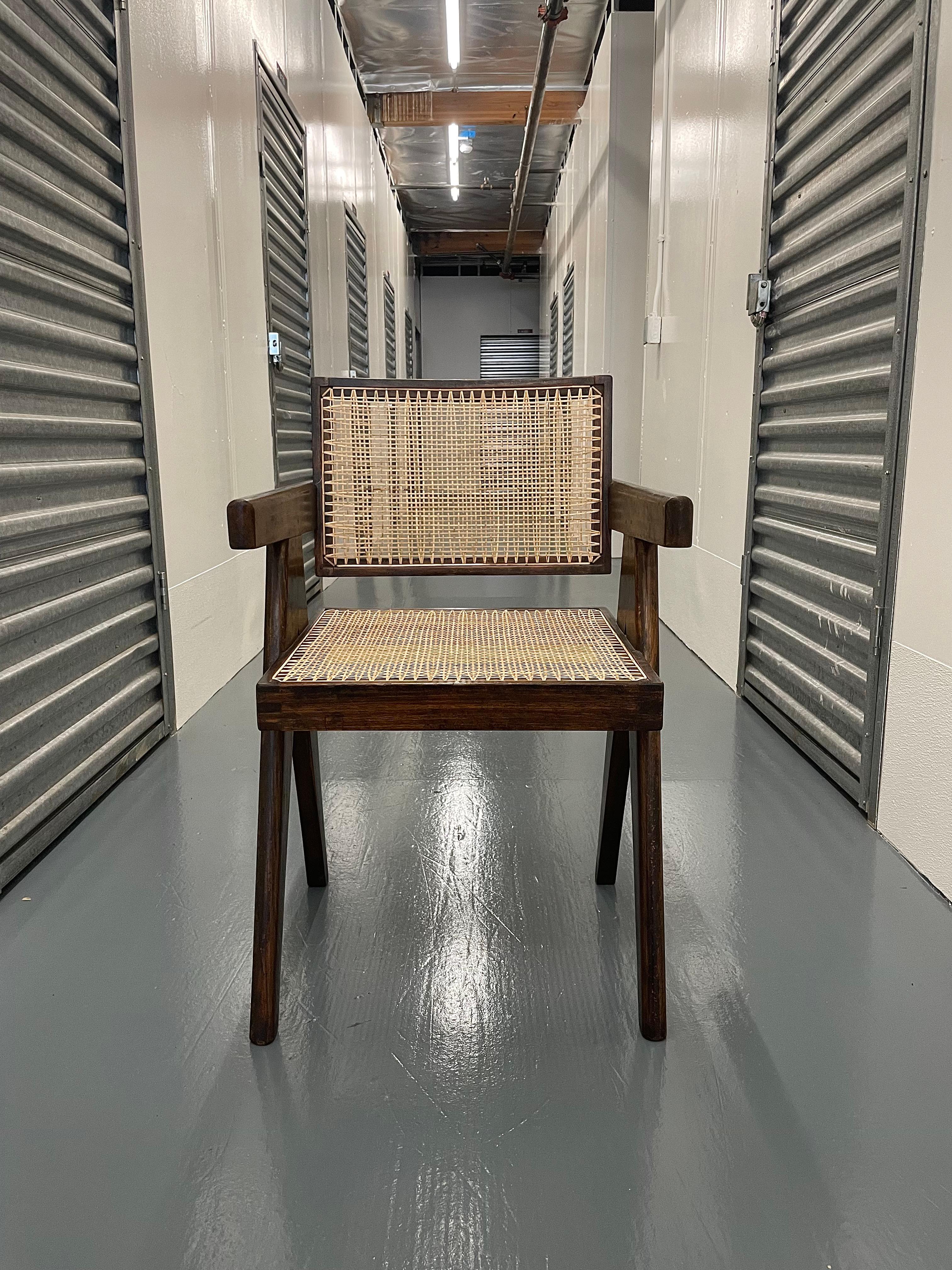 Numbered Pierre Jeanneret Model Pj-Si-28-A Floating Back Office Chair, 1950s, Chandigarh, India.

Period: Mid Twentieth Century
Designer: Pierre Jeanneret
Model: PJ-SI-28-A
Style: Floating Back Office Chair
Origin: India, Chandigarh
Quantity: