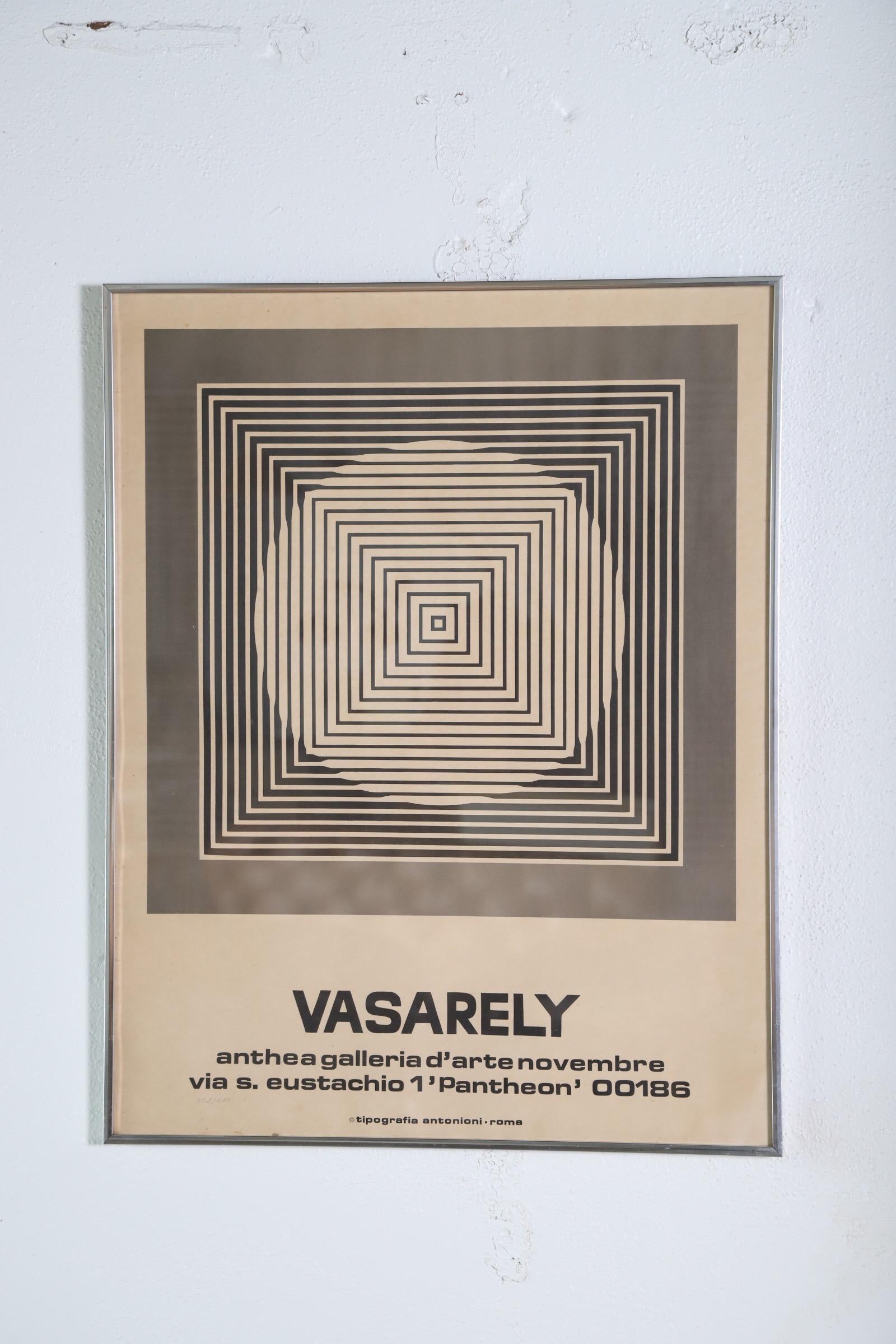 Numbered Vasarely Anthea Galleria Poster In Good Condition In Oklahoma City, OK