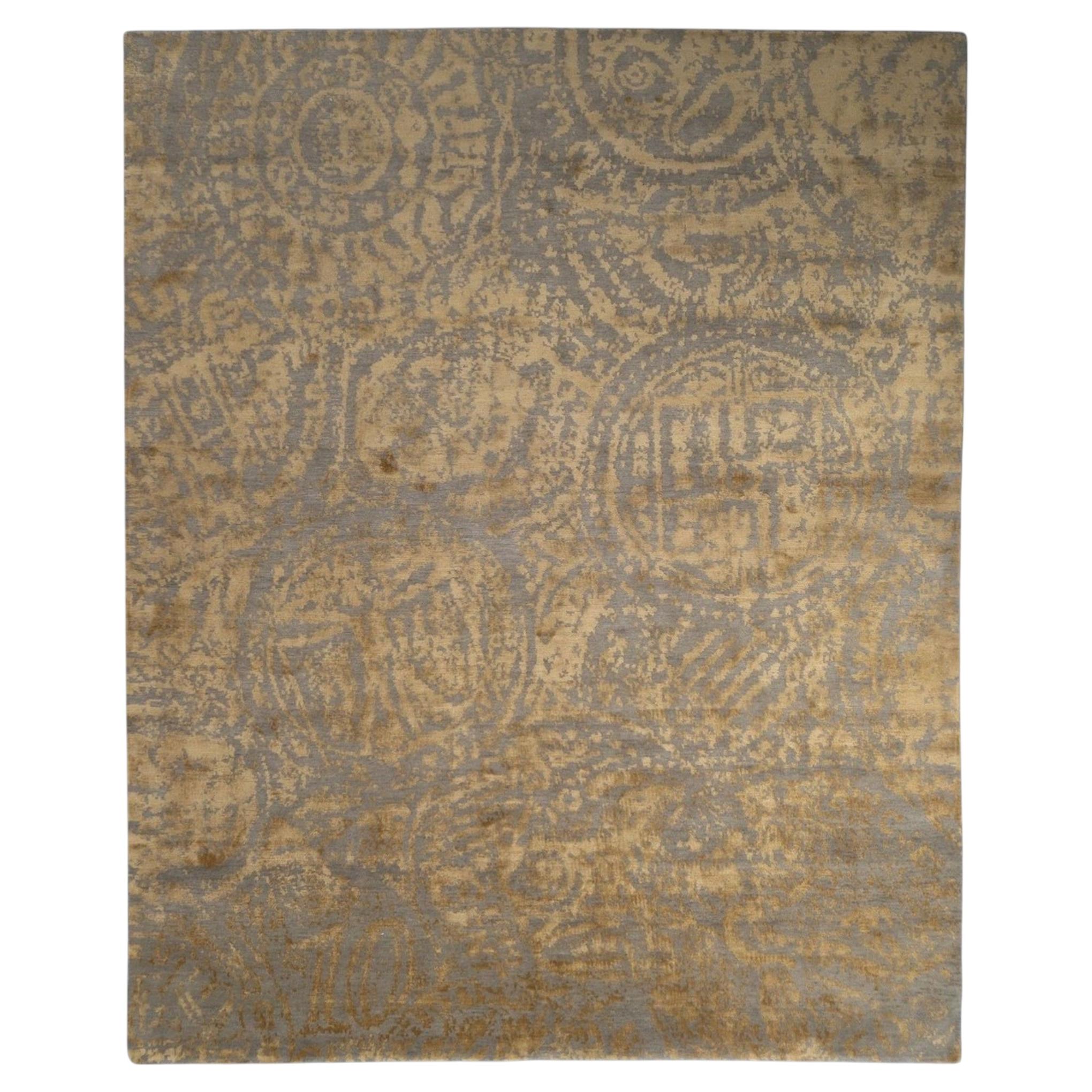 Nummus Modern Handgeknüpfter Teppich aus Wolle und Seide - 8' x 10'