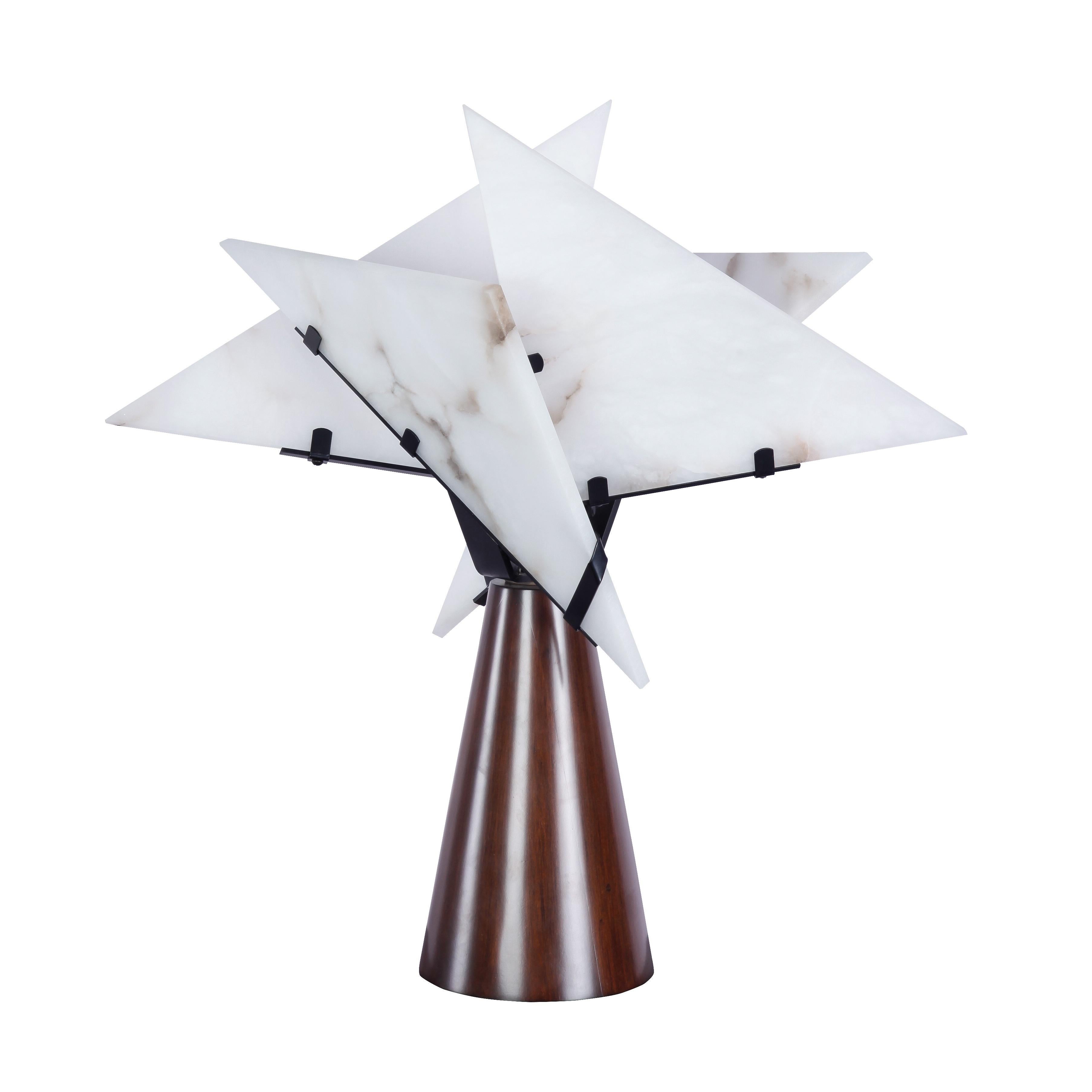Modern 'Nun 1' Alabaster Desk Lamp in the Manner of Pierre Chareau For Sale
