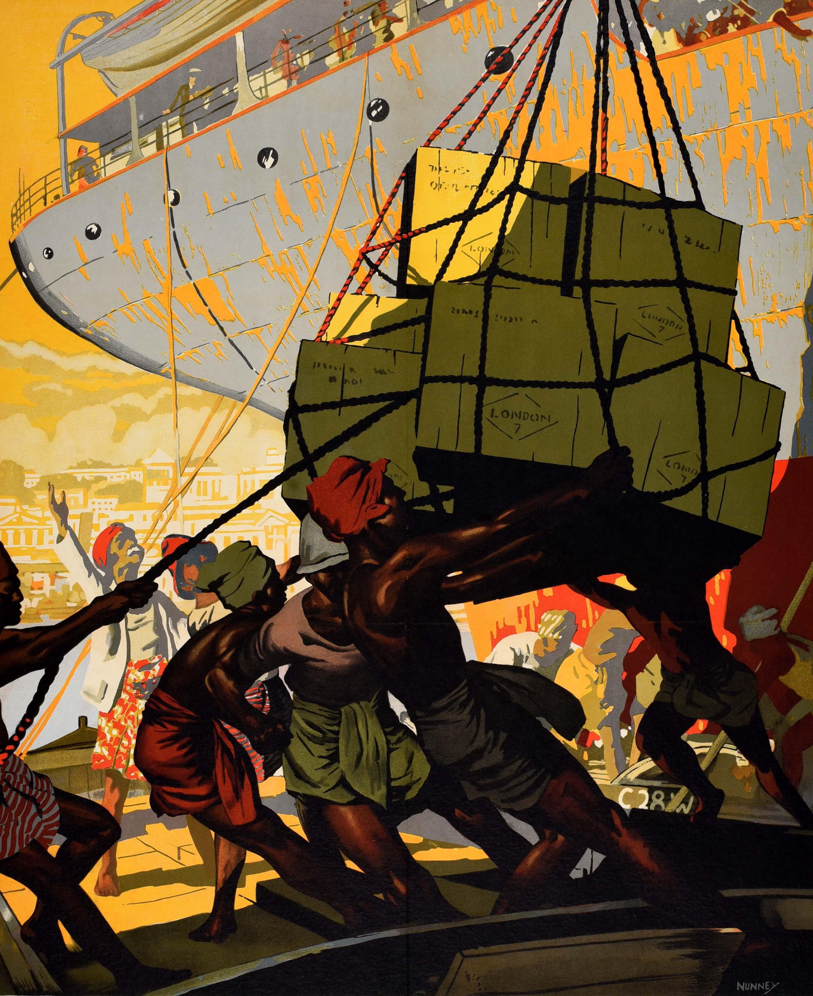 Affiche de propagande de la Seconde Guerre mondiale, votre aide apportera la victoire aux Indes occidentales - Print de Nunney