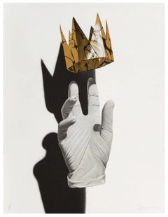 Glove and Golden Crown White Nuno Viegas Signed and Numbered Screenprint