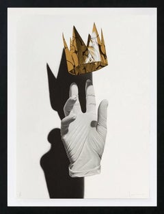 Glove and Golden Crown White Nuno Viegas Signed and Numbered Screenprint
