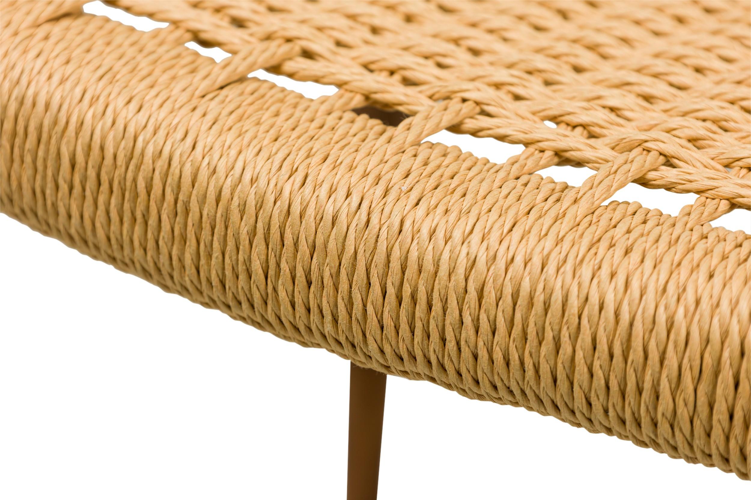 Chaise de salle à manger Nuno en noyer avec assise en corde en vente 2