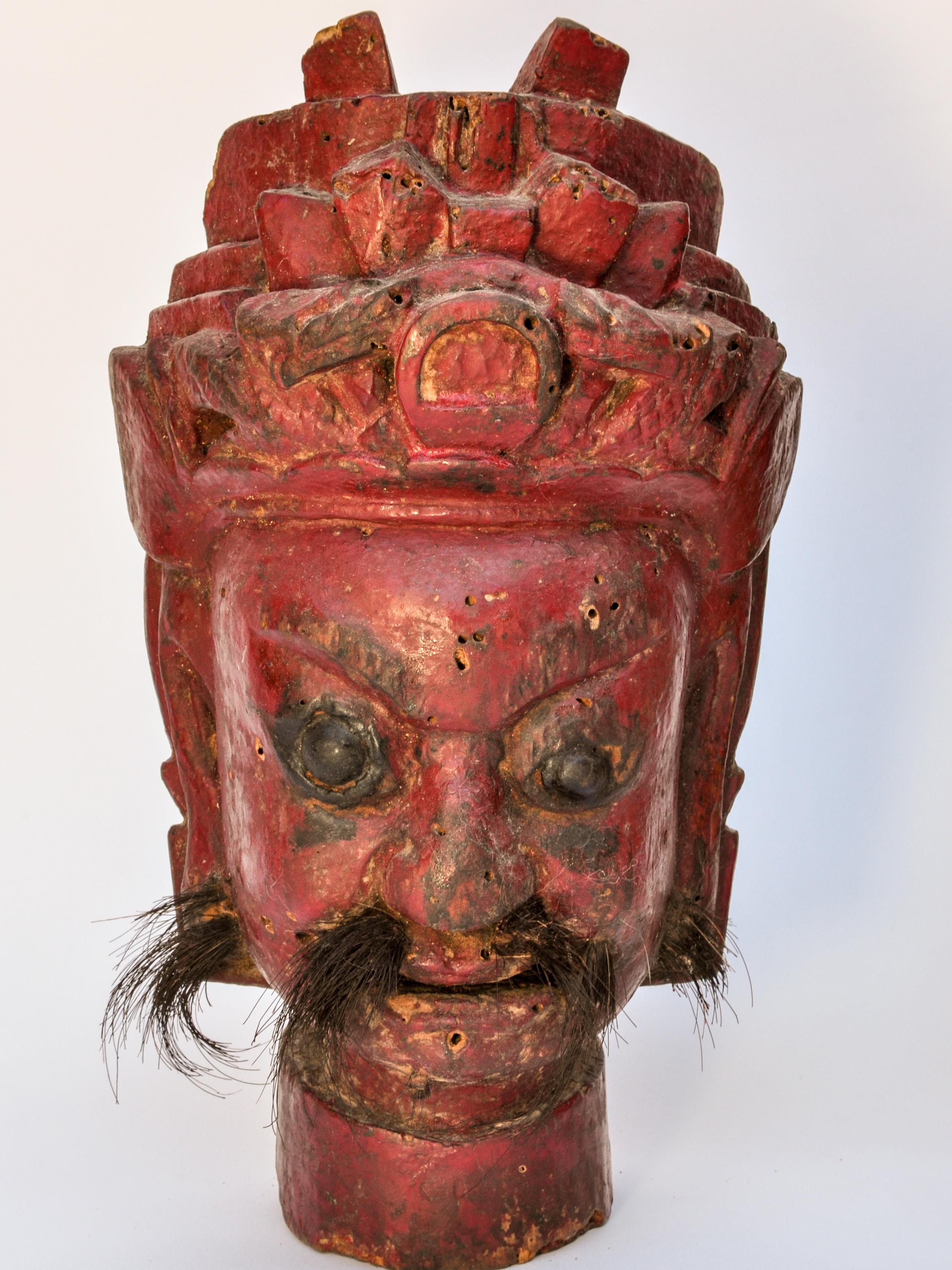 Nuo Gong and Nuo Mu Ancestor sculptures from Guizhou Province, China, 19th century or earlier.
Nuo Gong and Nuo Mu are the Father and the Mother of the Nuo Ceremony, and are considered the founding ancestors of the clan or village. The Nuo ceremony