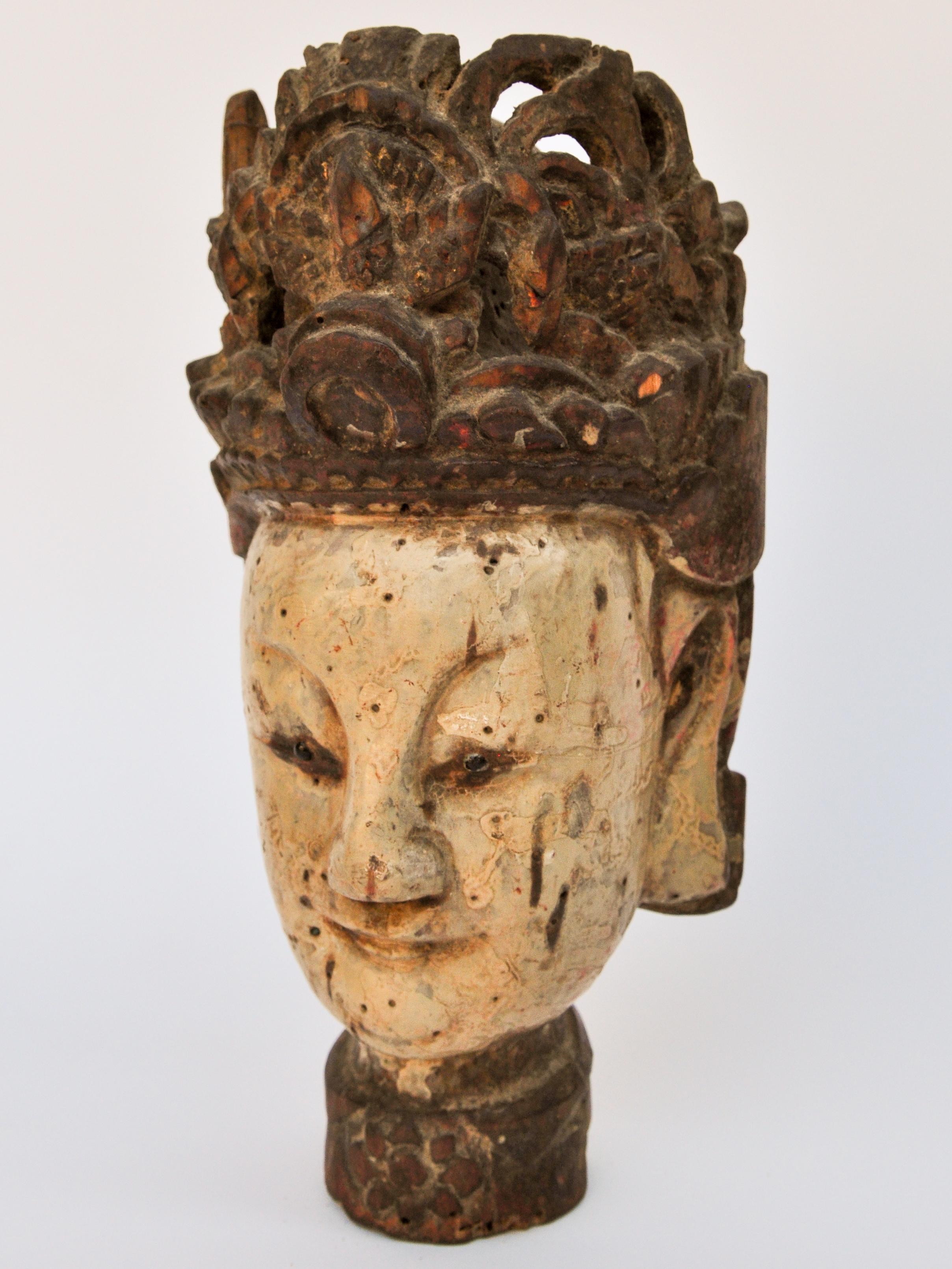 Nuo Gong- und Nuo Mu-Wandleuchter-Skulpturen aus der Provinz Guizhou, China, 19. Jahrhundert (Stammeskunst)