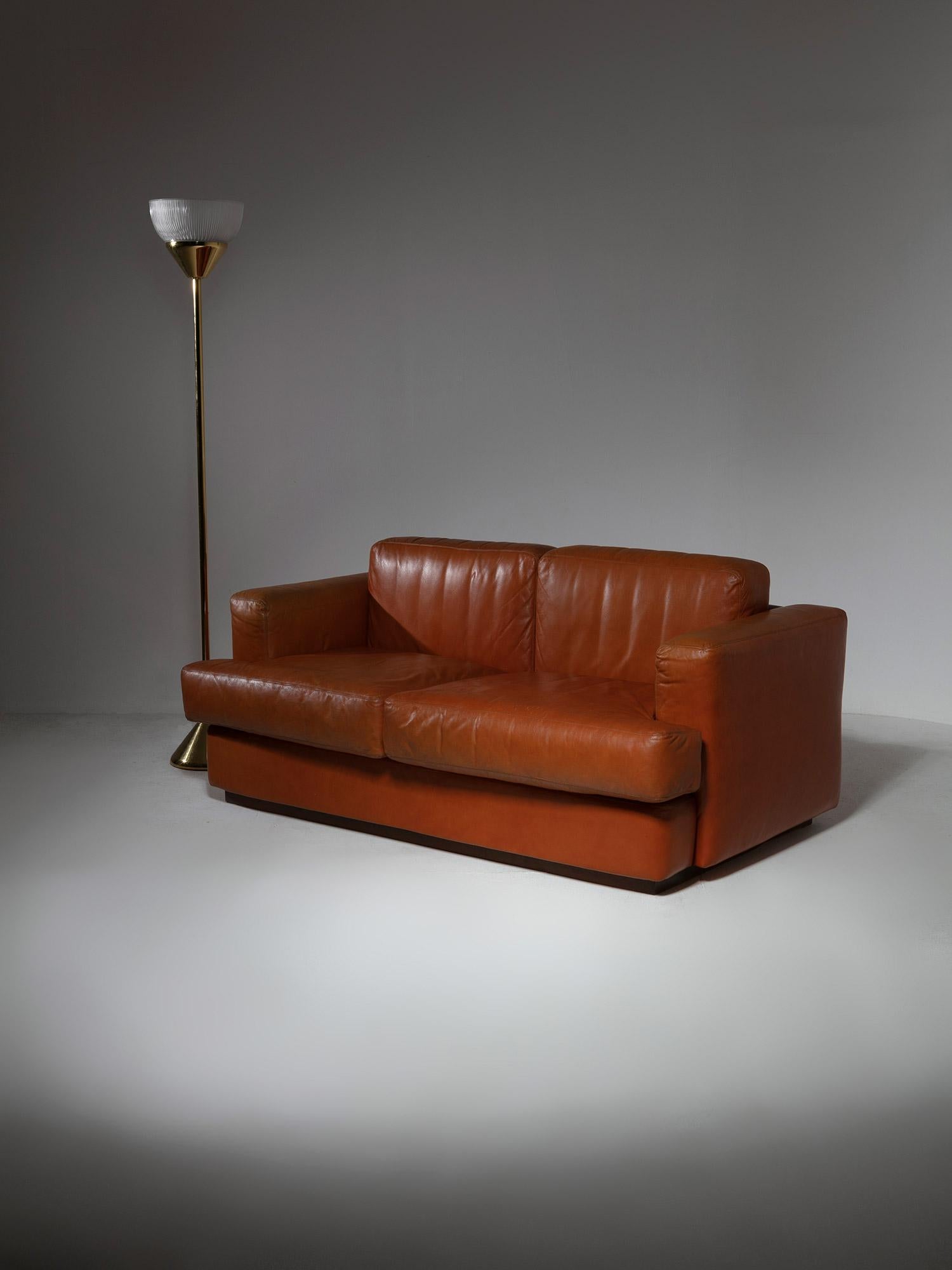 Settee en cuirgnal « Nuovasquare » de Marco Zanuso pour Arflex, Italie, 1970 en vente 2