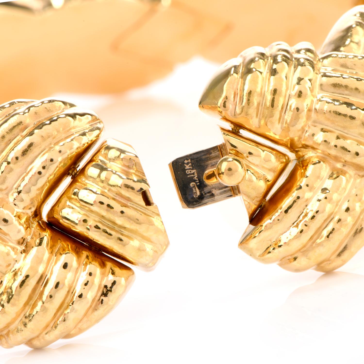 Nuovi Gioielli Collier choker italien large en or 18 carats à maillons entrecroisés en vente 1