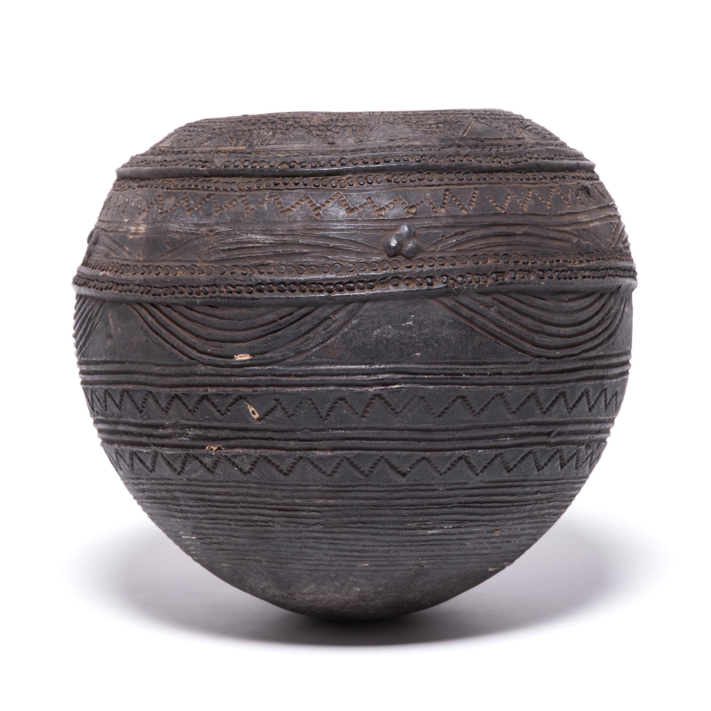 Tribal Nupe Carved Water Vessel