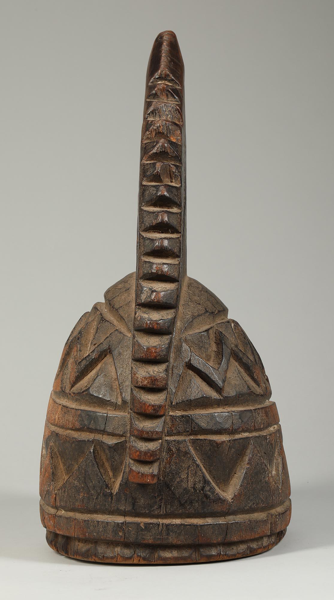 Nupe Helmet Shaped Shrine Wood Floor Polisher West Africa AHDRC 0193023 In Fair Condition In Point Richmond, CA