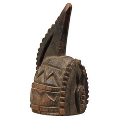 Nupe Helmet Shaped Shrine Wood Floor Polisher West Africa AHDRC 0193023