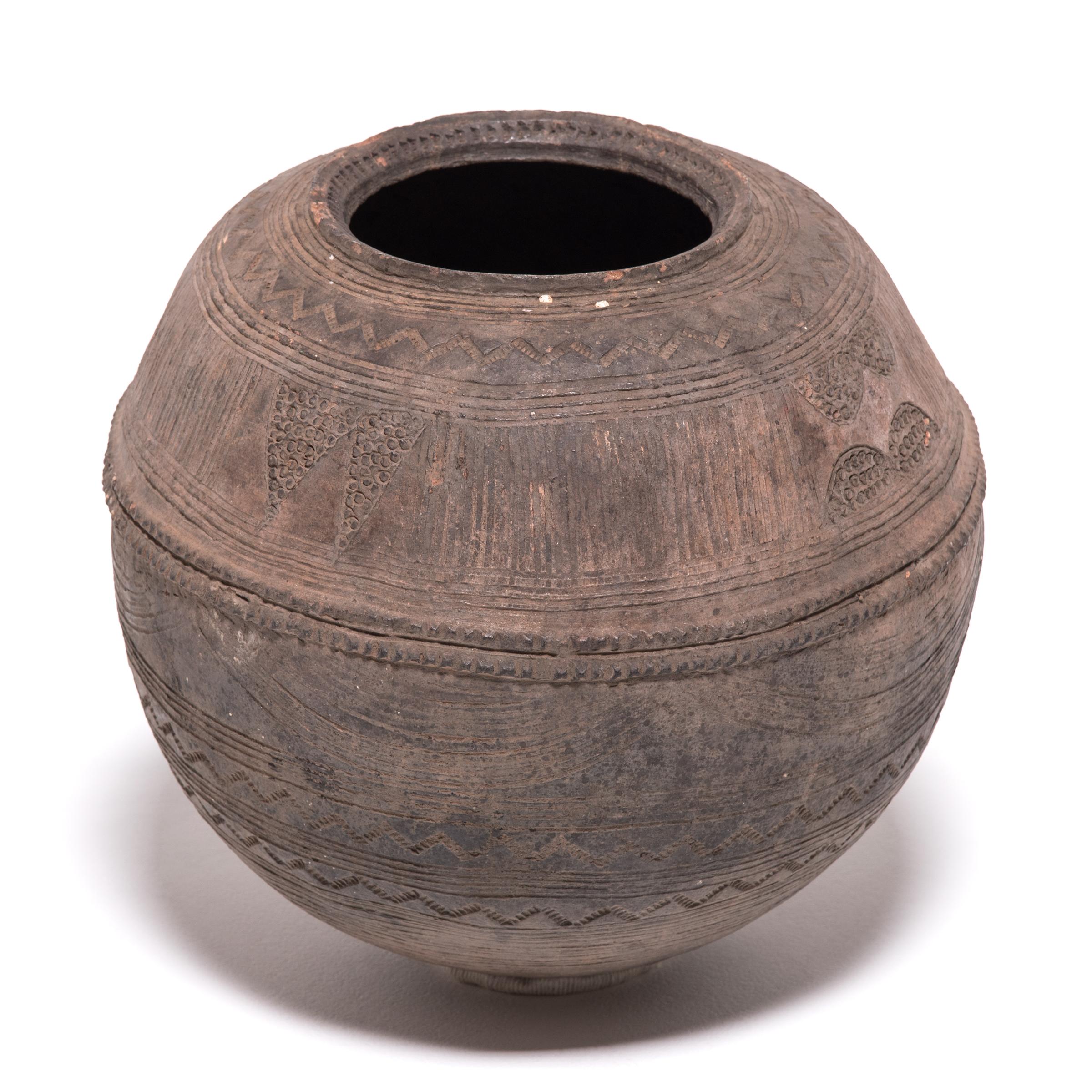 Tribal Nupe Incised Water Vessel