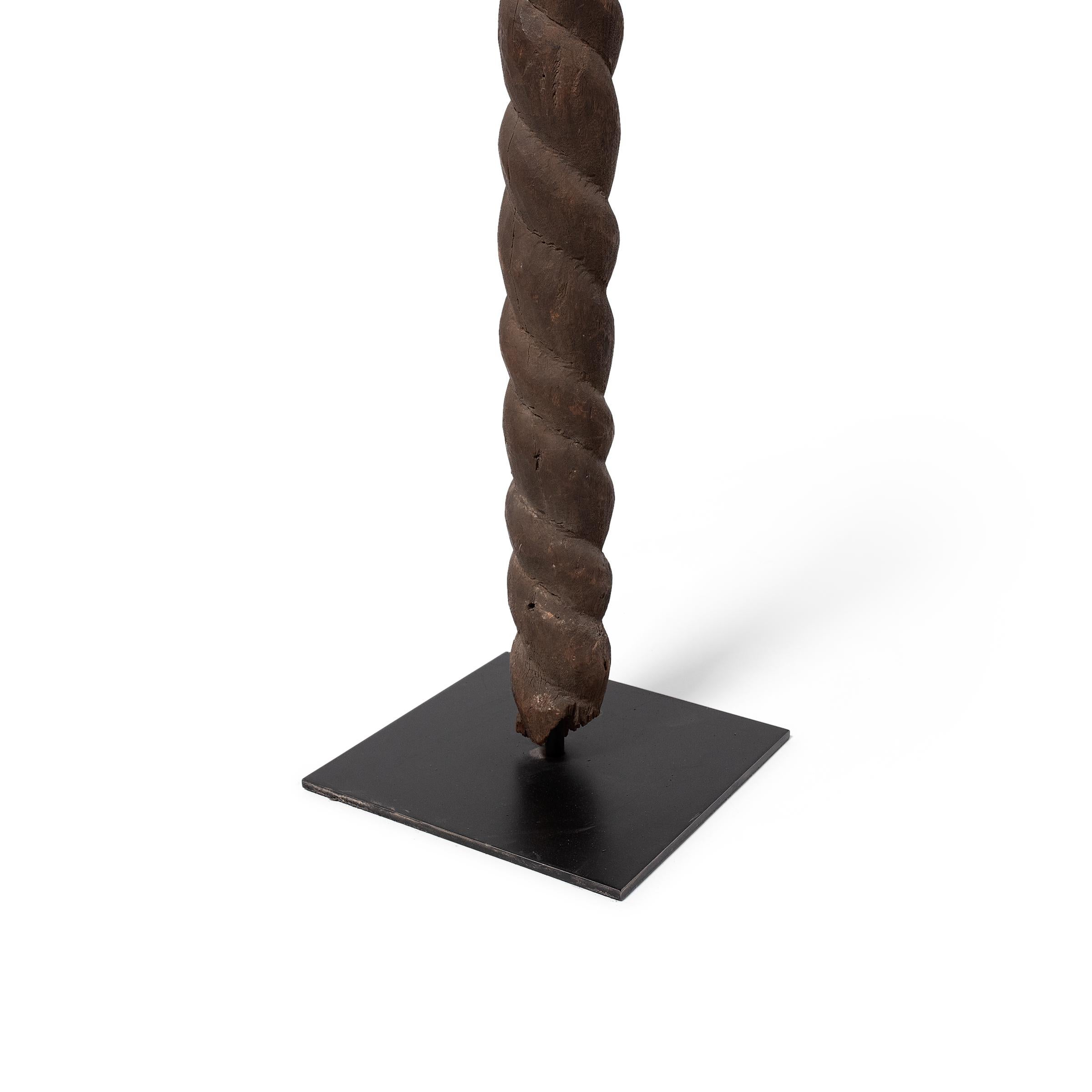Hand-Carved Nupe Spiral Support Post