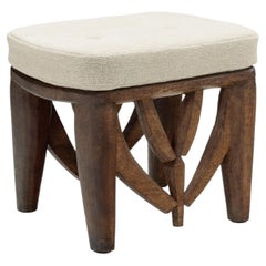 Nupe Stool With Upholstered Cushion, Nigeria Mid-20th Century