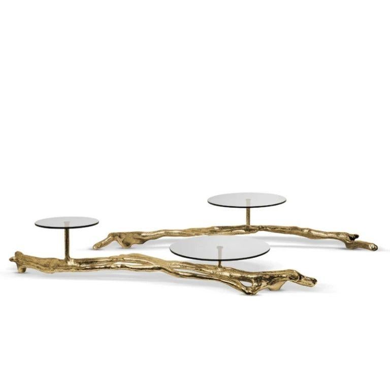 Inspiriert von der ruhigen Schönheit von Sümpfen und stillen Gewässern, wird der Nuphar Cake Stand I zu einem skulpturalen Objekt, das über seine funktionale Rolle hinausgeht. Mit einer einzelnen Glasplatte, die zart auf einer polierten