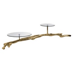 Nuphar II – Polished Brass Cake Stand with Organic Design