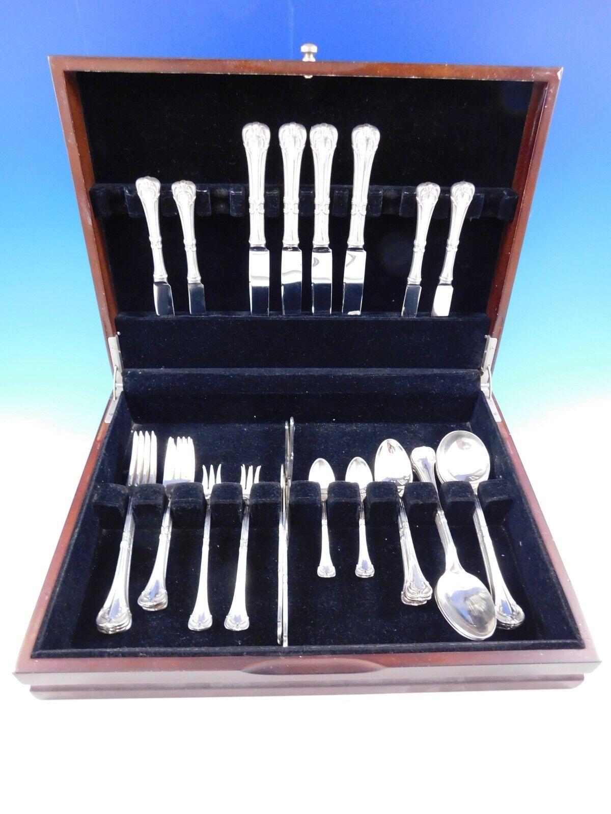 Rare Nupical by Pesa Mexican sterling silver flatware set, 40 pieces. This set includes:

4 knives, 8 3/4
