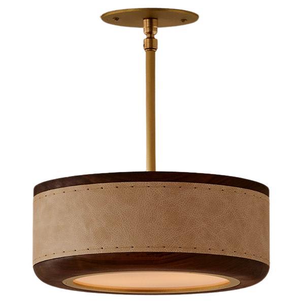 Nura Ceiling Fixture - 12" - Au Lait Leather For Sale