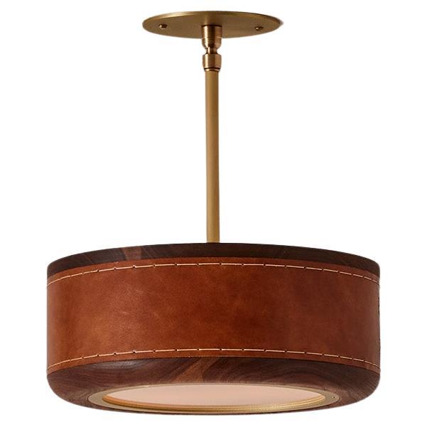 Nura Ceiling Fixture - 12" - Cognac Leather