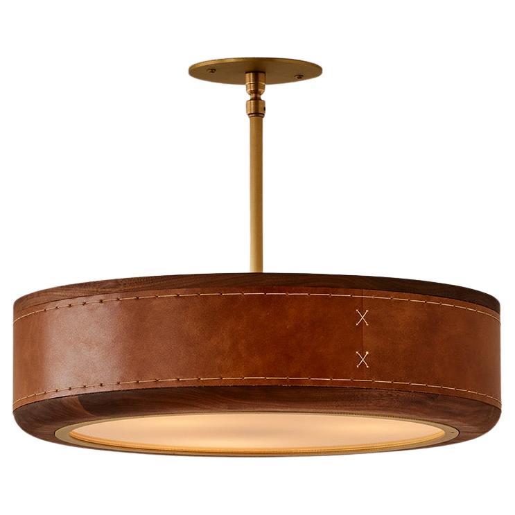 Nura Ceiling Fixture - 18" - Cognac Leather