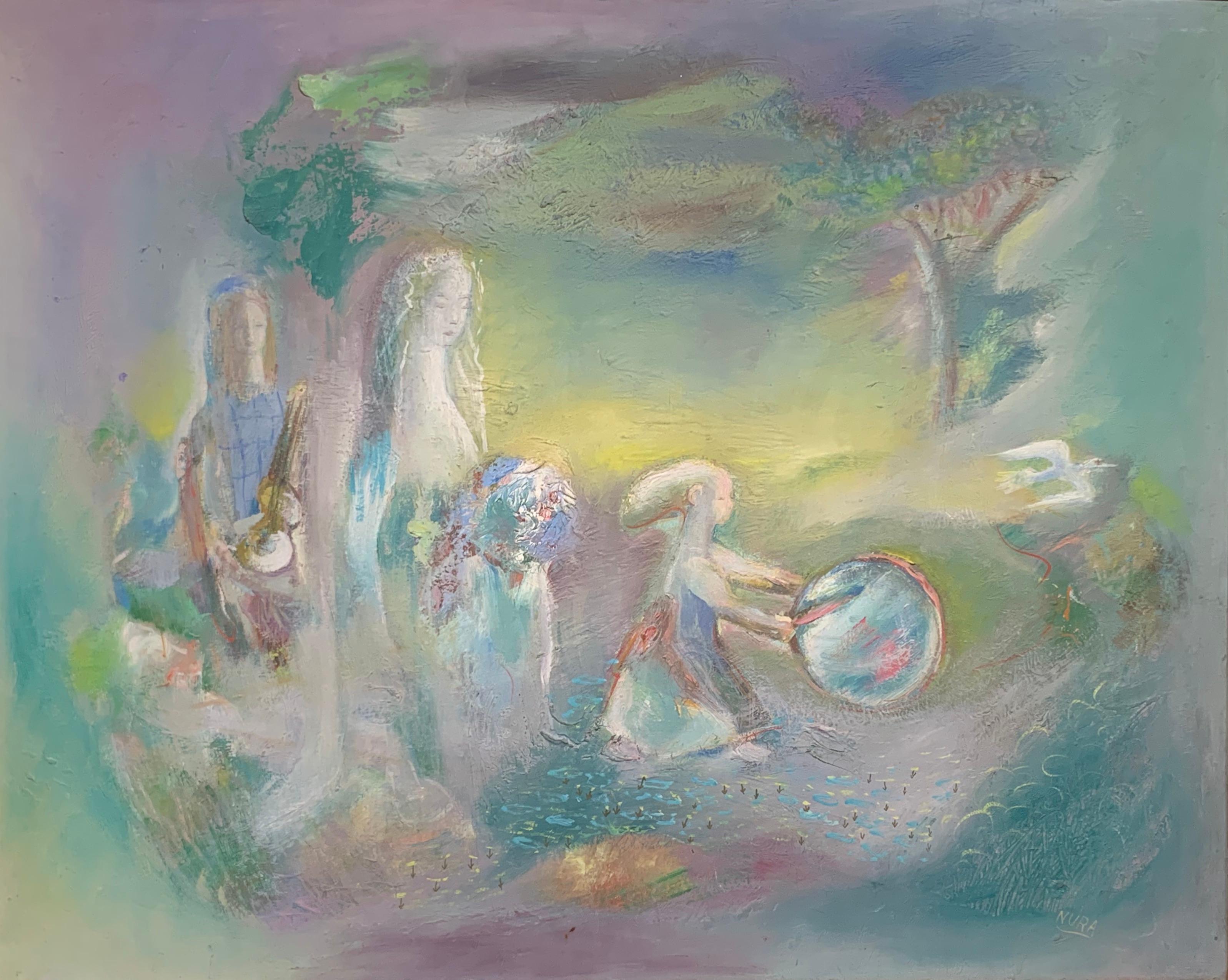 Abstract Painting de Nura Ulreich - Llega junio (cuadro de la novia surrealista)