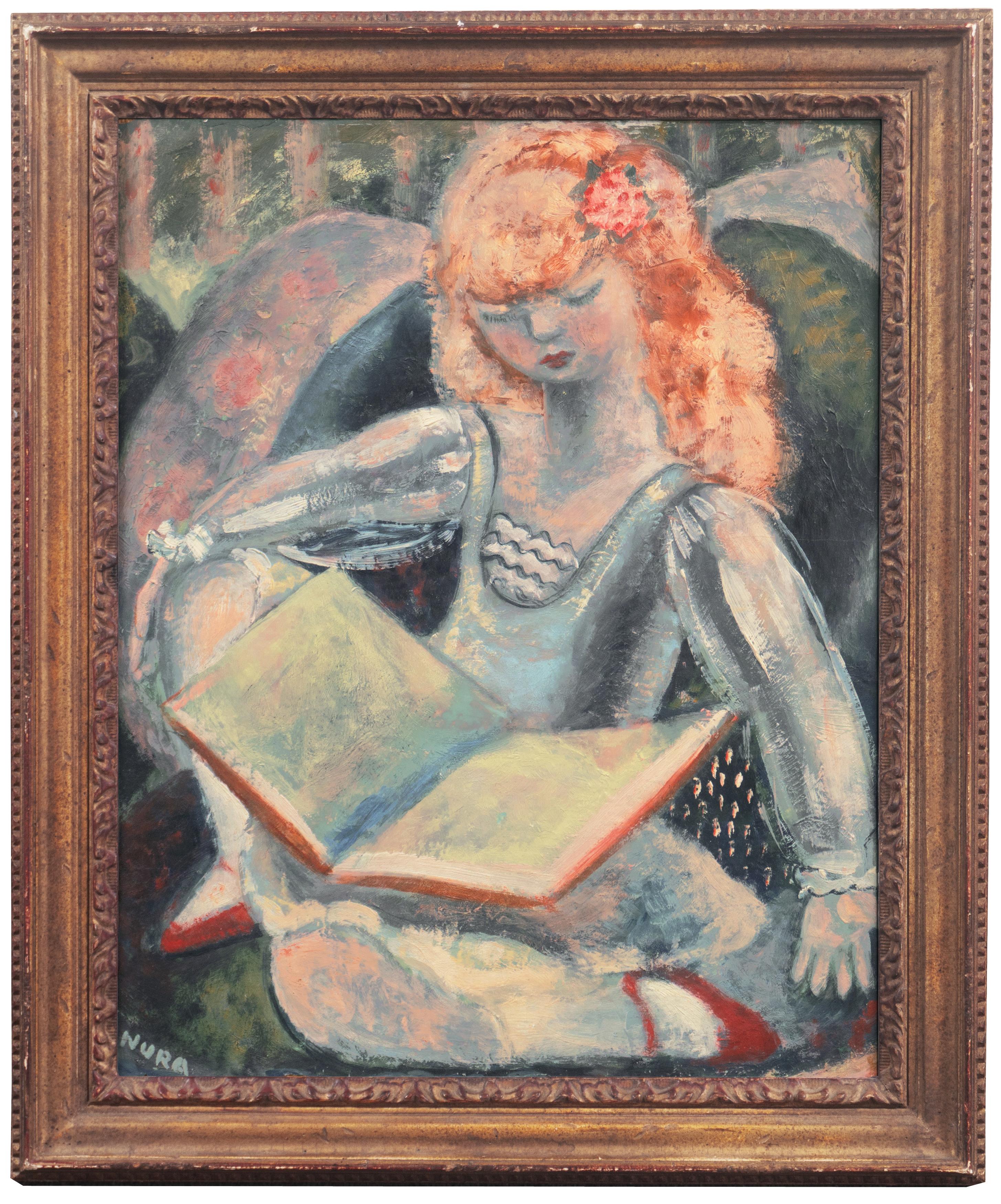 'Story Time', Paris, Salon d'Automne,  New York, ASL, Corcoran, PAFA, Art Deco - Painting by Nura Ulreich