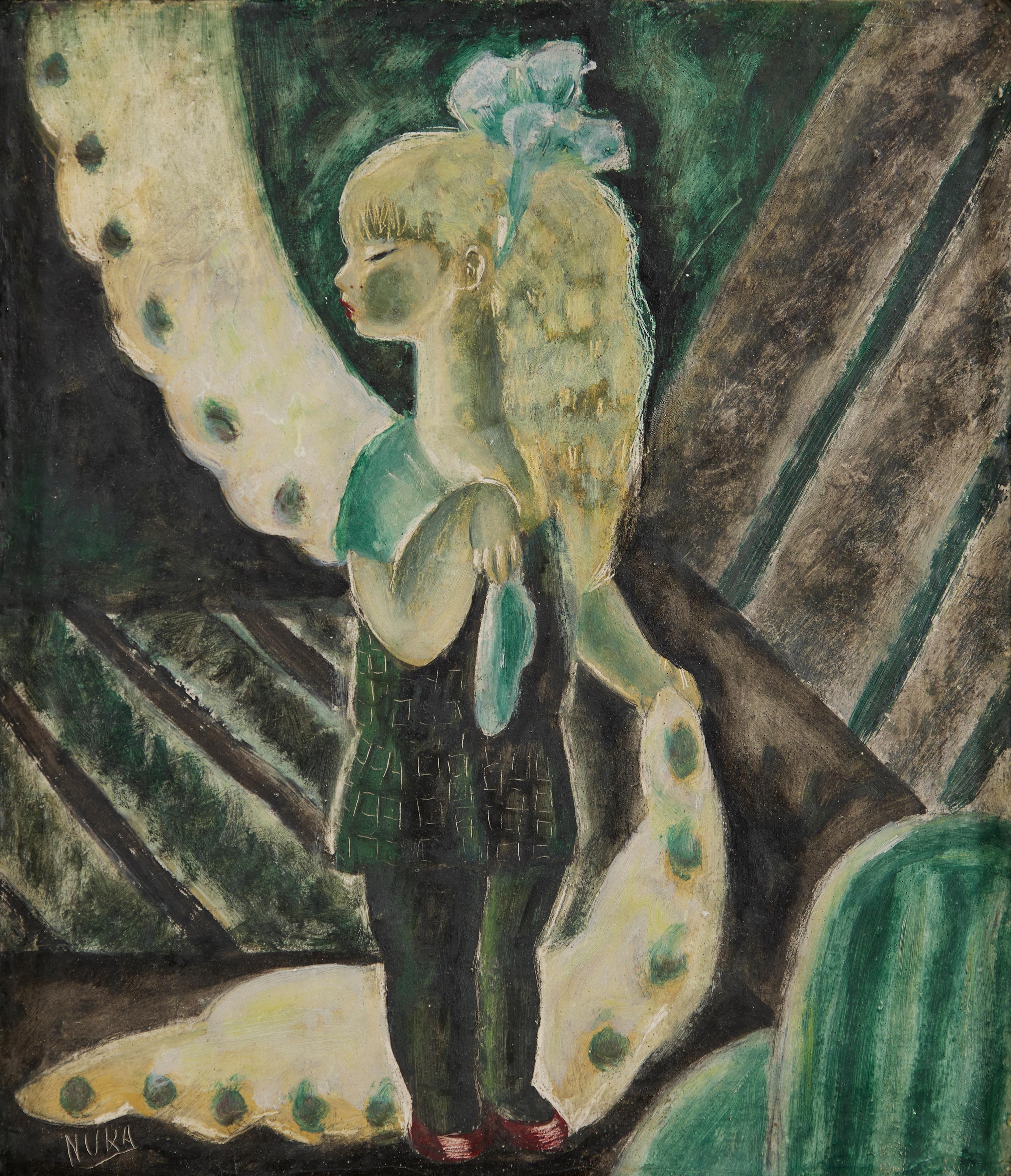 Wäre ich eine große Dame, Porträt eines jungen Mädchens – Painting von Nura Ulreich