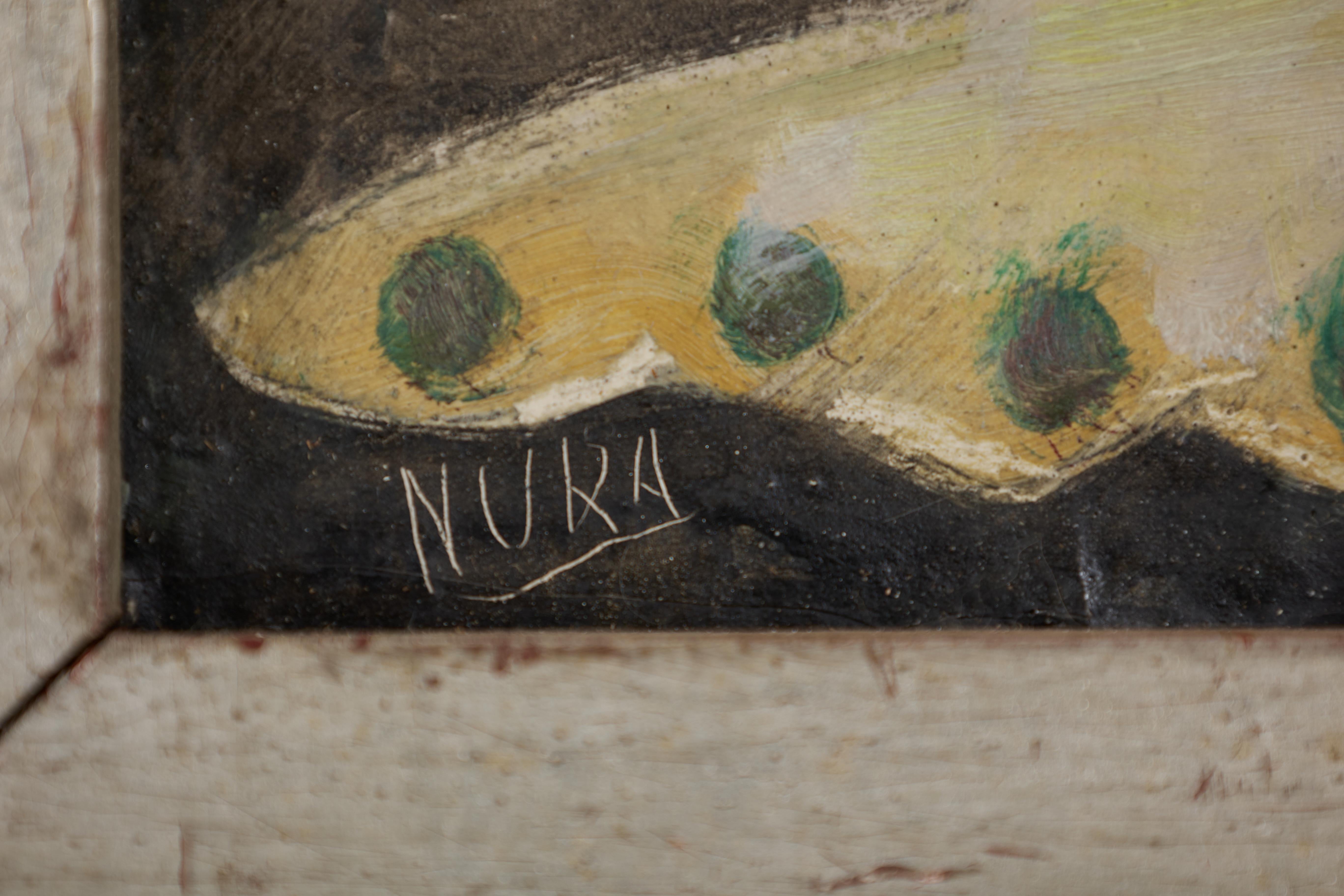 Wäre ich eine große Dame, Porträt eines jungen Mädchens (Beige), Portrait Painting, von Nura Ulreich