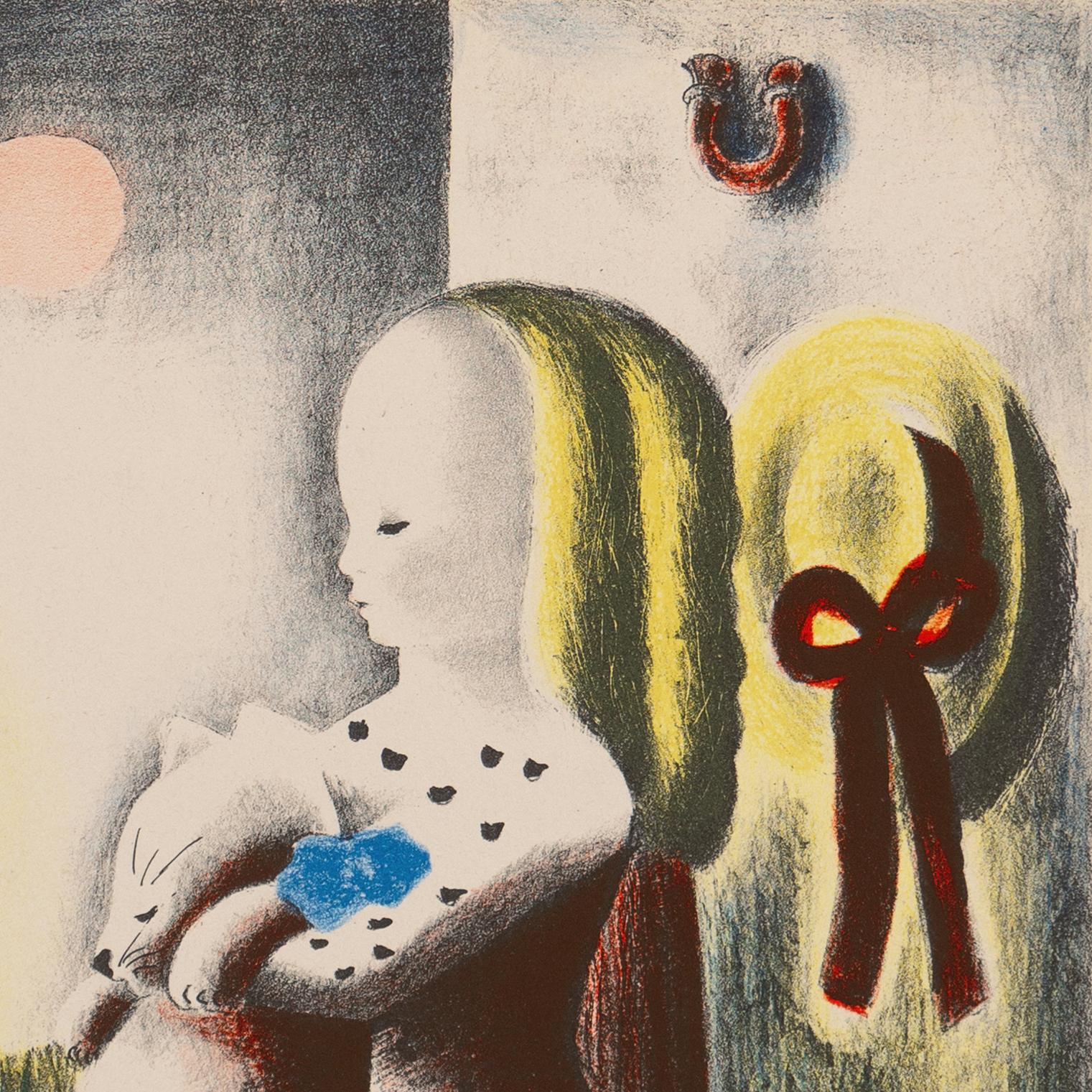 'Anabel & Millicent', Art Deco, Donna Artista, AIC, ASL, Parigi, Salon d'Automne - Figurative Print Beige di Nura Ulreich