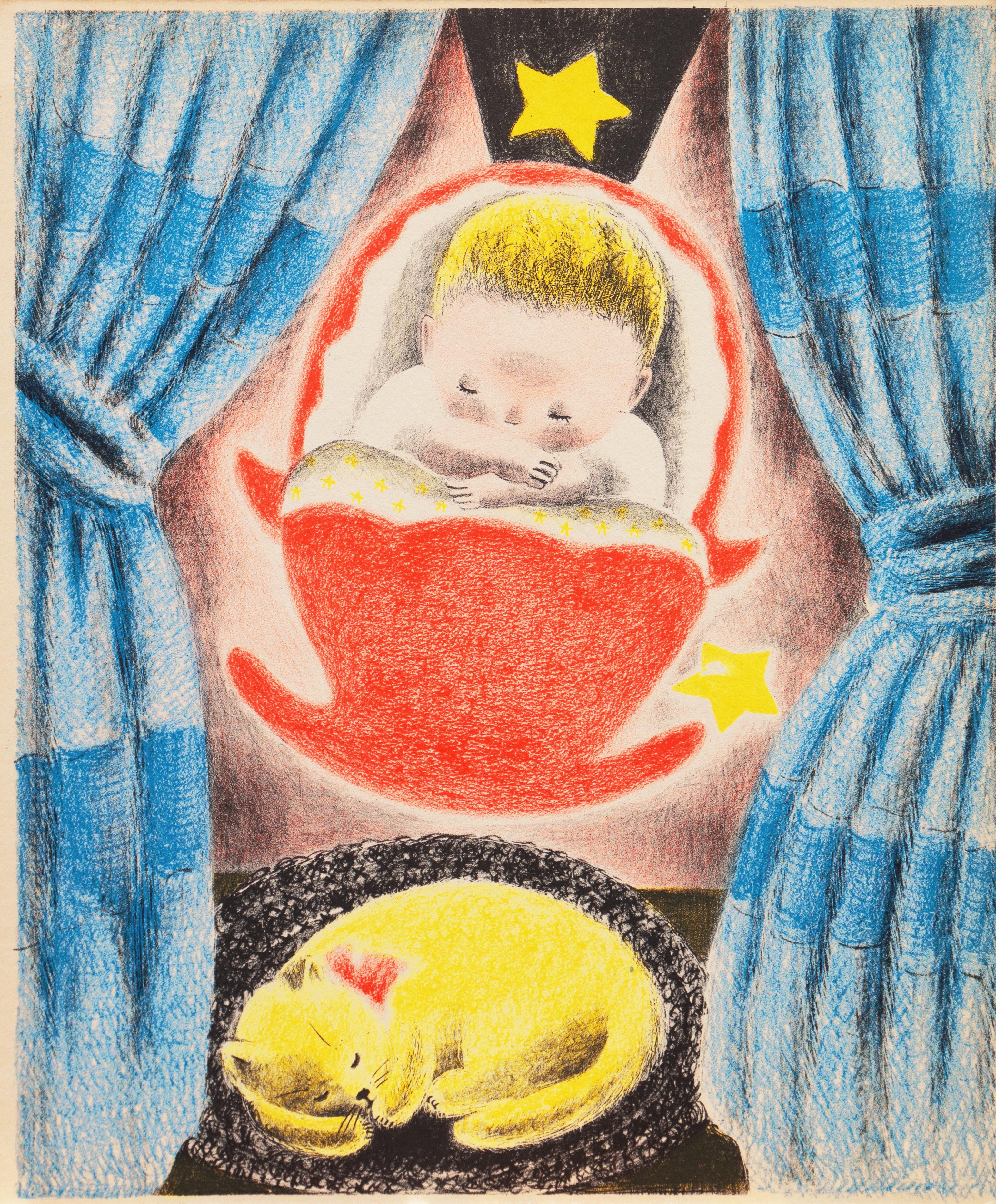 'Christopher', litografia Art Deco, artista donna, Salon d'Automne, Parigi, AIC - Print di Nura Ulreich