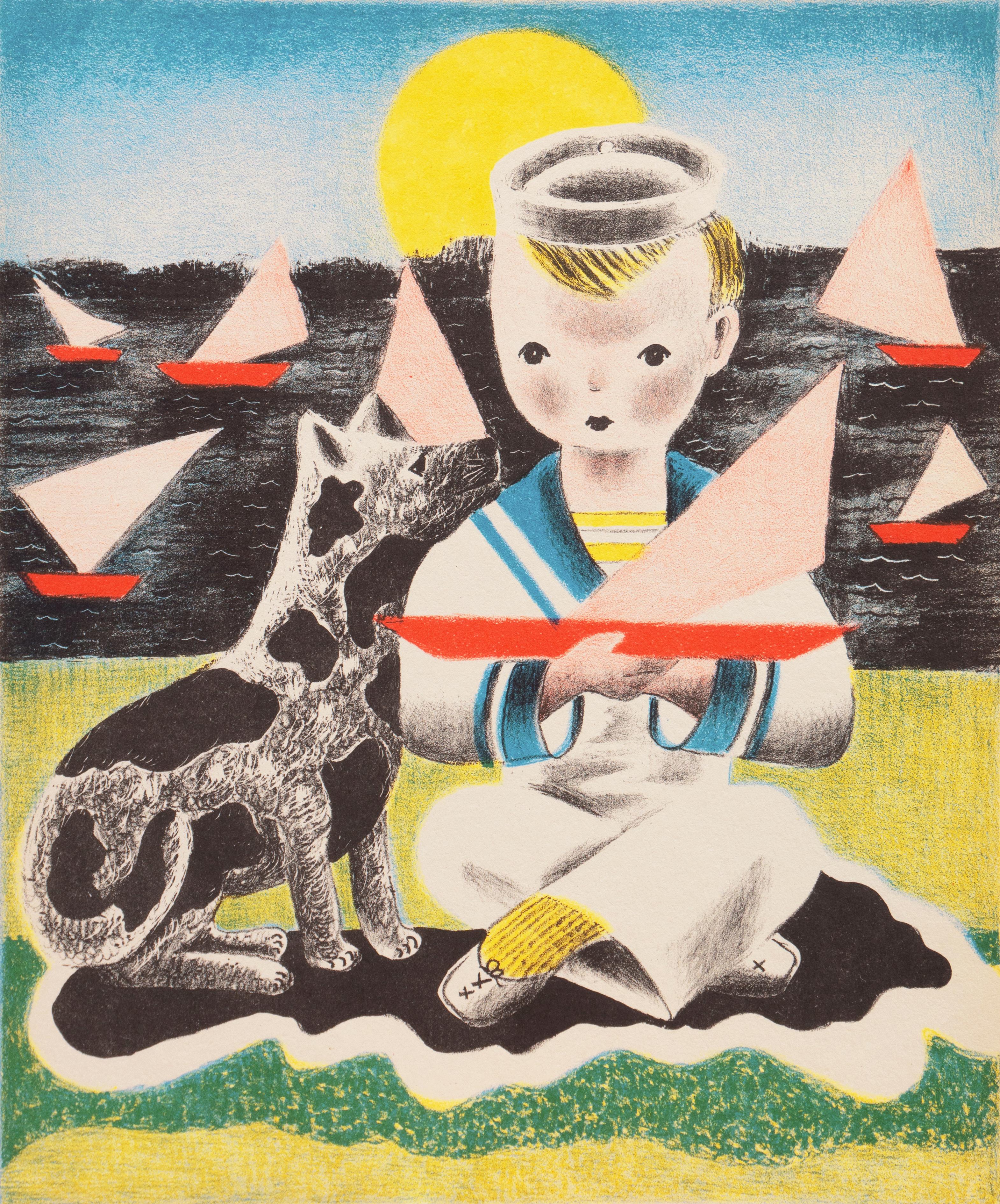 Nura Ulreich Figurative Print – „Edward“, Künstlerin als Frau, PAFA, Art Students League, Smithsonian, Art Deco Figural