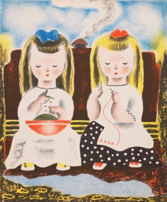 'Judy & Jessica', Art Deco Lithograph, Woman Artist, Salon d'Automne, Paris, AIC