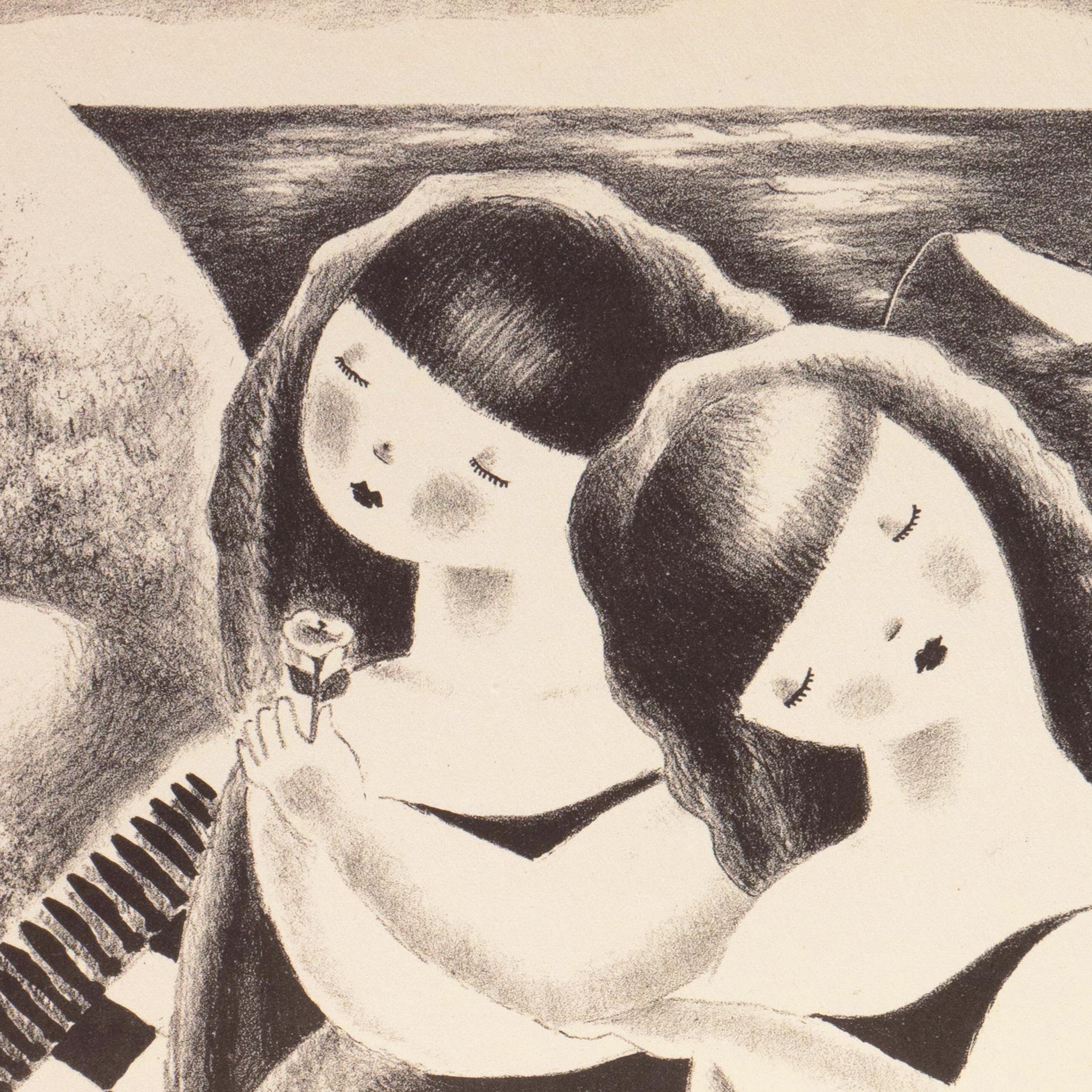 'Mimi e Bemi', Art Student's League, Salon d'Automne, Parigi, Art Deco, Surreale - Print Surrealismo di Nura Ulreich