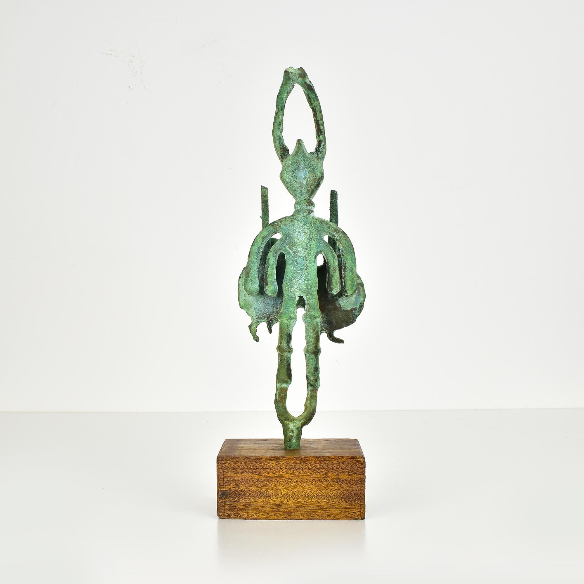 Nuragic Bronze-Kriegerfigur, Skulptur, Sardinienischer Bronzezeitalter, Bronzeskulptur, Italien 1960er Jahre (Brutalismus) im Angebot
