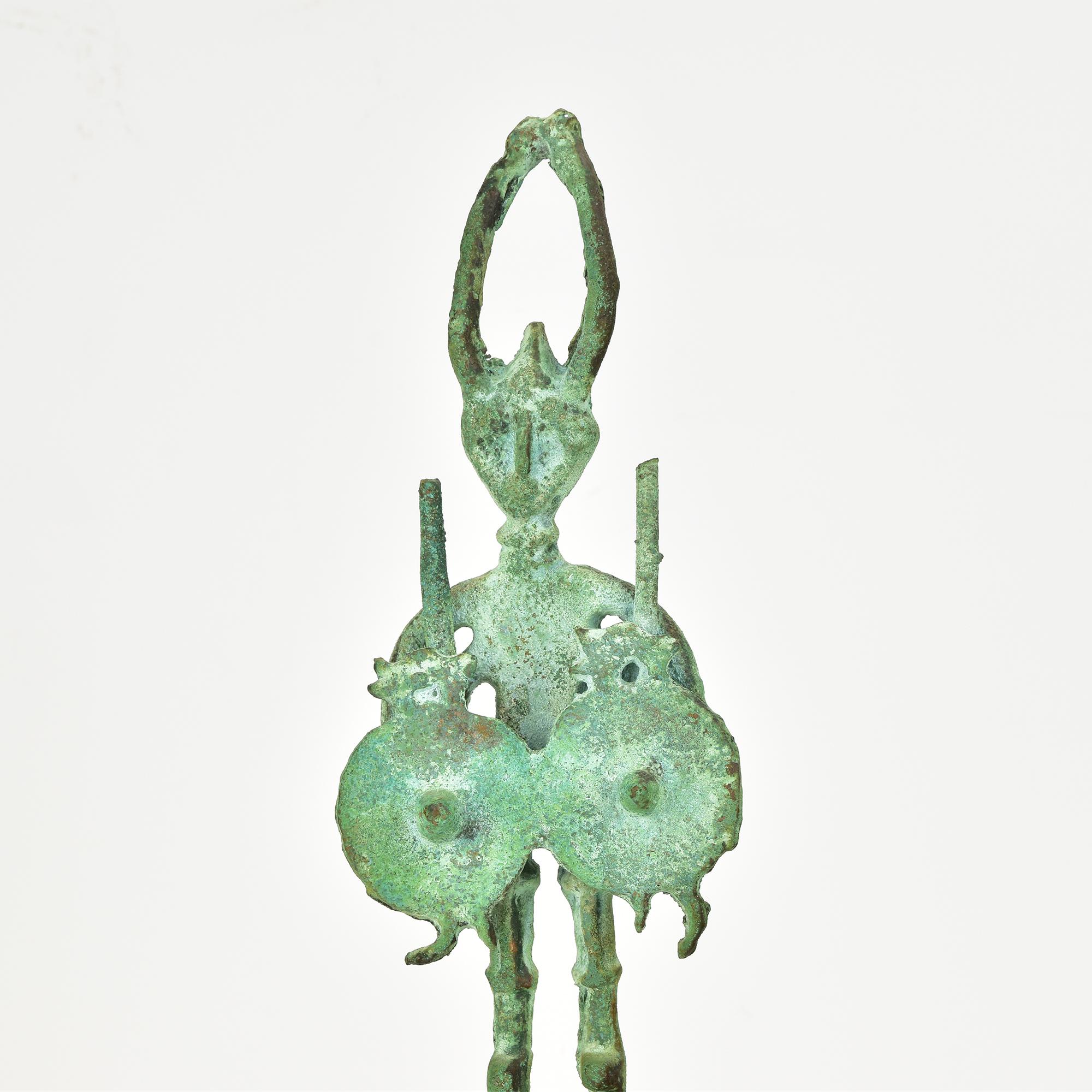 Nuragic Bronze-Kriegerfigur, Skulptur, Sardinienischer Bronzezeitalter, Bronzeskulptur, Italien 1960er Jahre (Handgefertigt) im Angebot