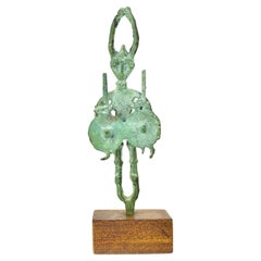 Nuragic Bronze-Kriegerfigur, Skulptur, Sardinienischer Bronzezeitalter, Bronzeskulptur, Italien 1960er Jahre