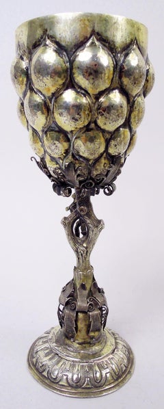 Nuremberg Baroque Silver Gilt Grape Goblet 18th Century
