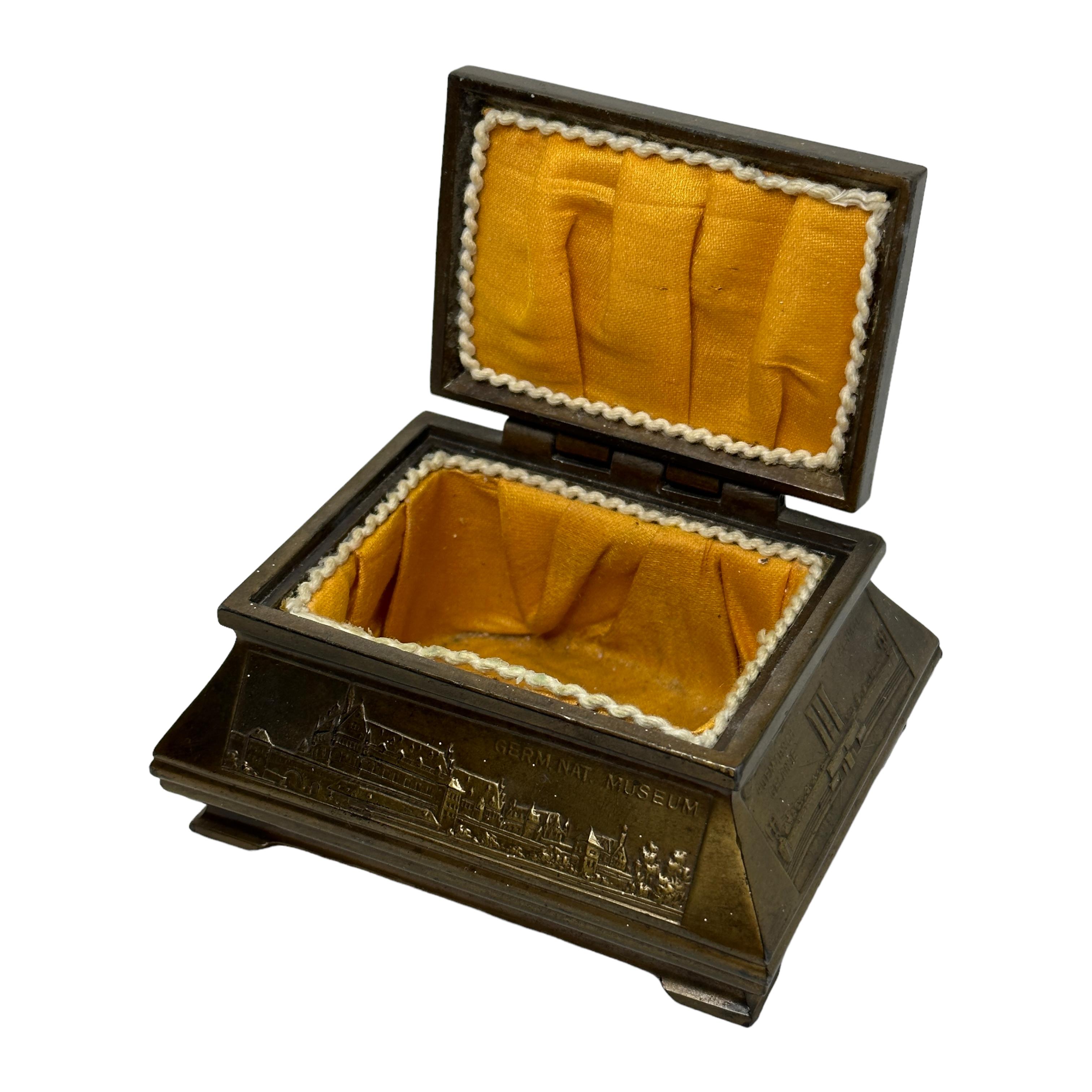 Nuremberg Castle Jewelry Trinket Box Metal, Antique German Souvenir, 1950s 3