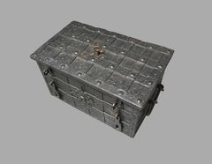 Nuremberg Late 17th Century Wrought Iron Strong Box with Elaborate Lock