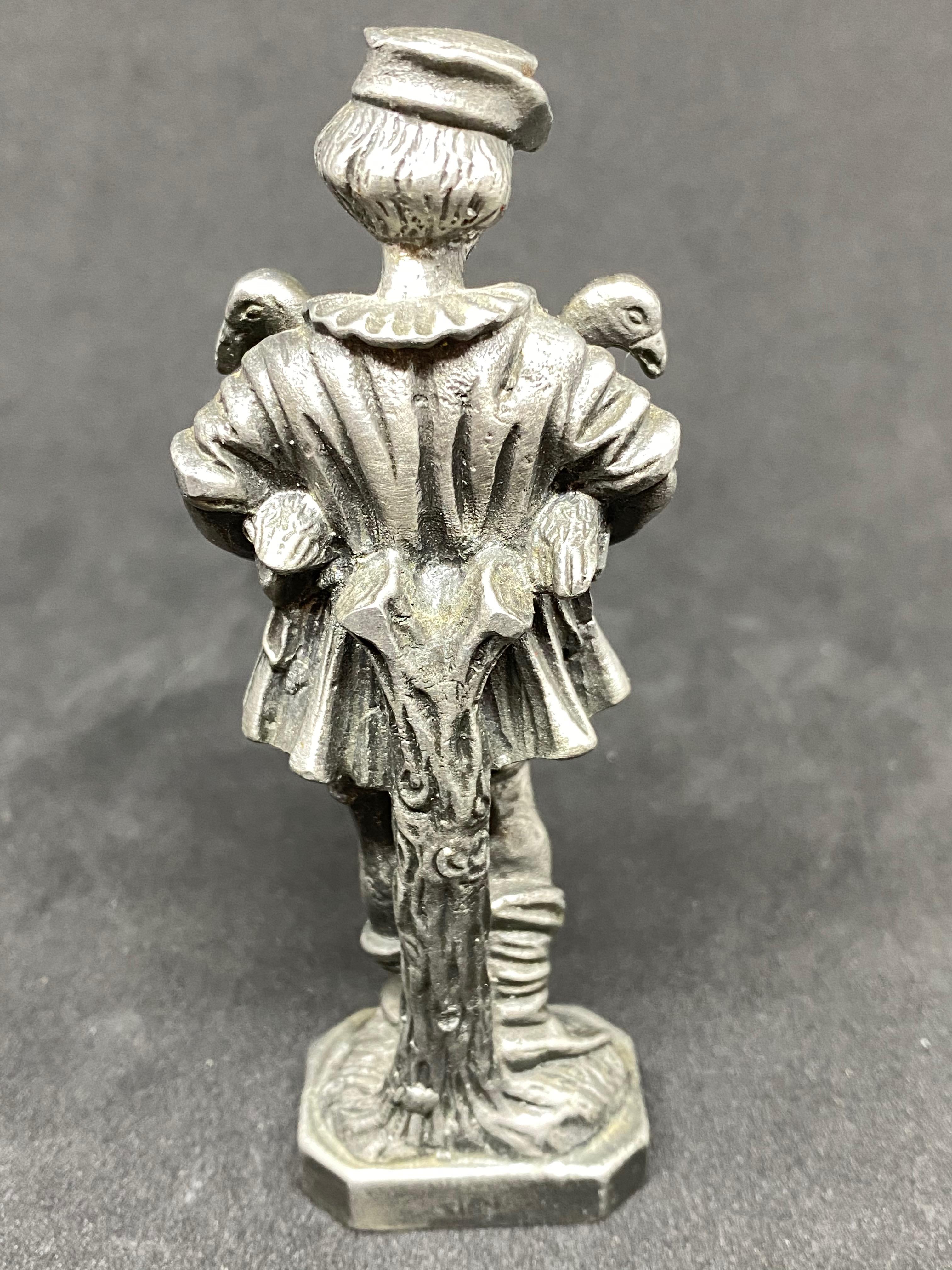 Mid-Century Modern Nuremberg Water Fountain Souvenir Statue Pewter Figure Vintage, Germany For Sale